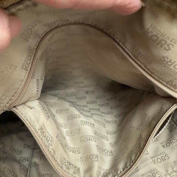 Michael Kors Signature Jet Set Tote Shoulder Bag Purse Classic Canvas - Picture 6 of 10